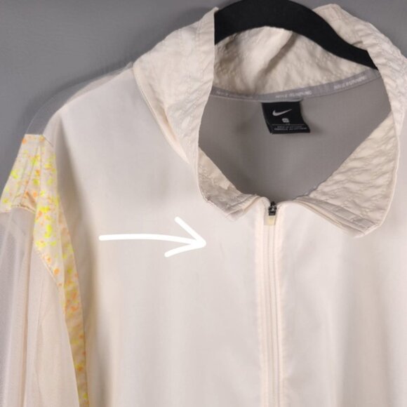 Nike Sportswear Women's Woven Running Jacket Beige Sheer Mesh DJ4429-110 Size 3X - Picture 10 of 16